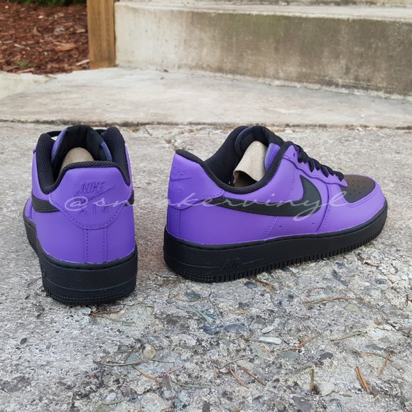 Nike Air Force 1 Low Black n Purple Custom NWT - Picture 6 of 9
